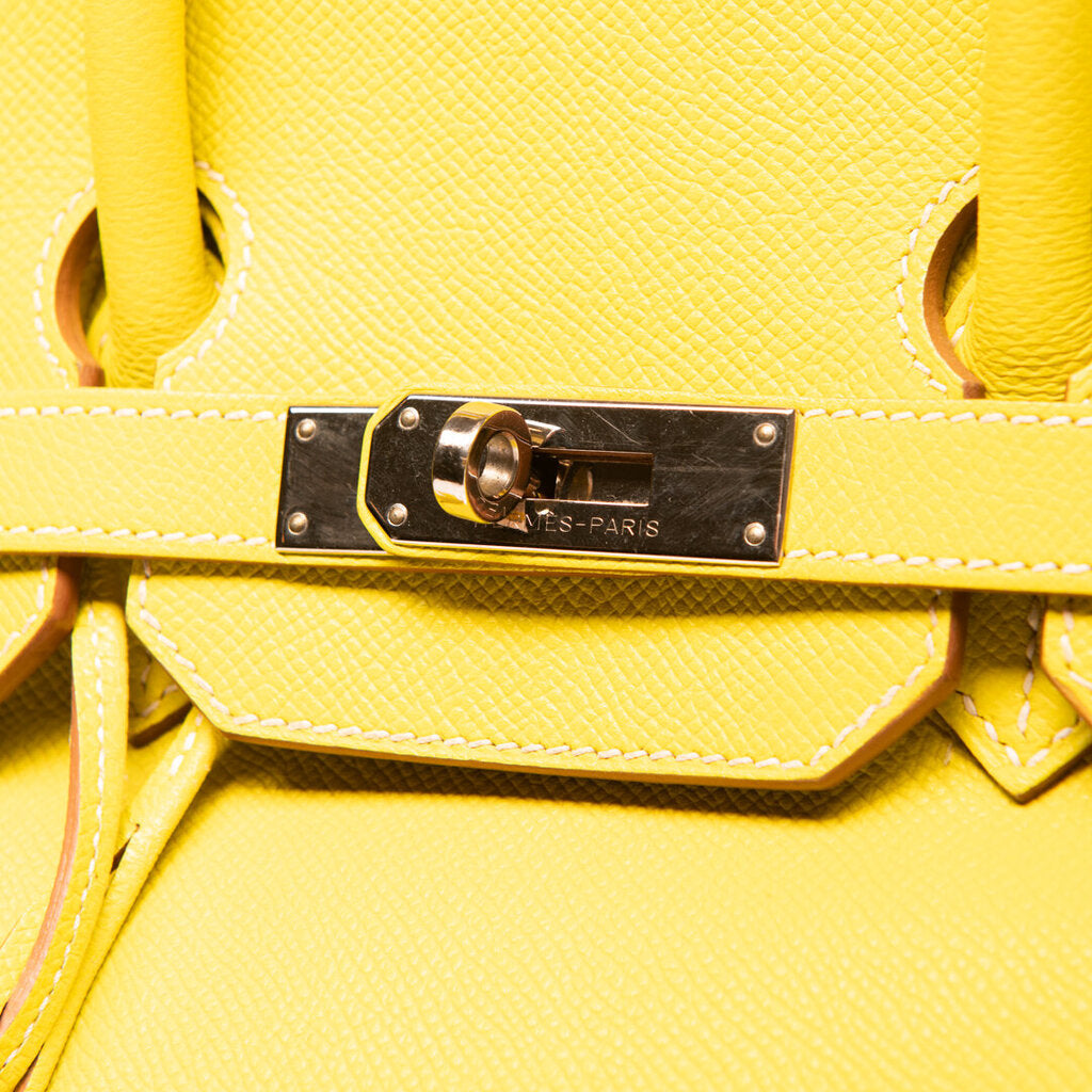 Hermes Yellow Birkin 35 With Palladium Hardware
