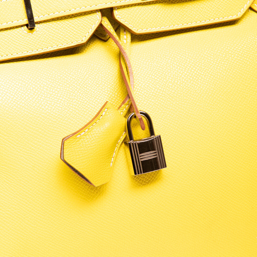 Hermes Yellow Birkin 35 With Palladium Hardware