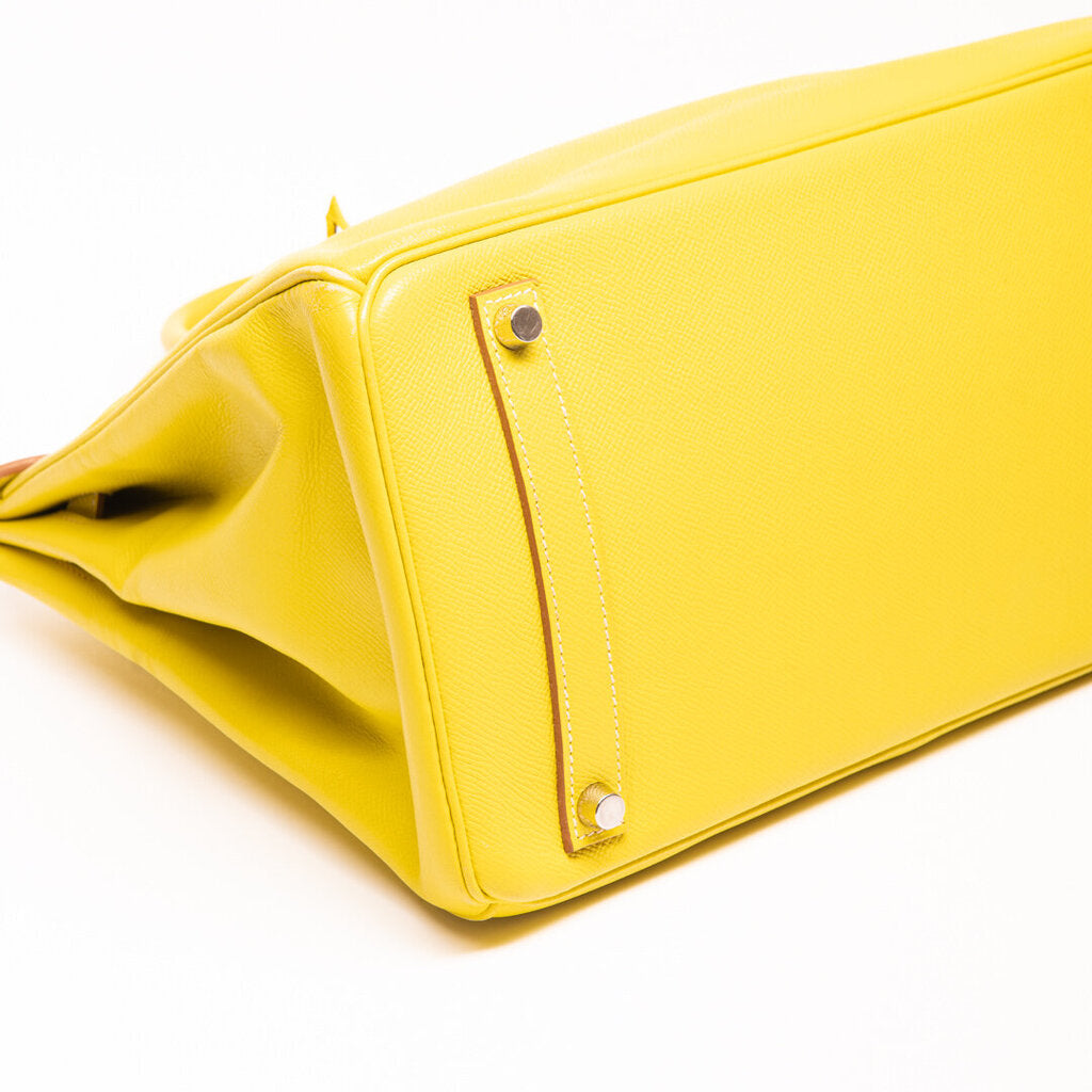 Hermes Yellow Birkin 35 With Palladium Hardware
