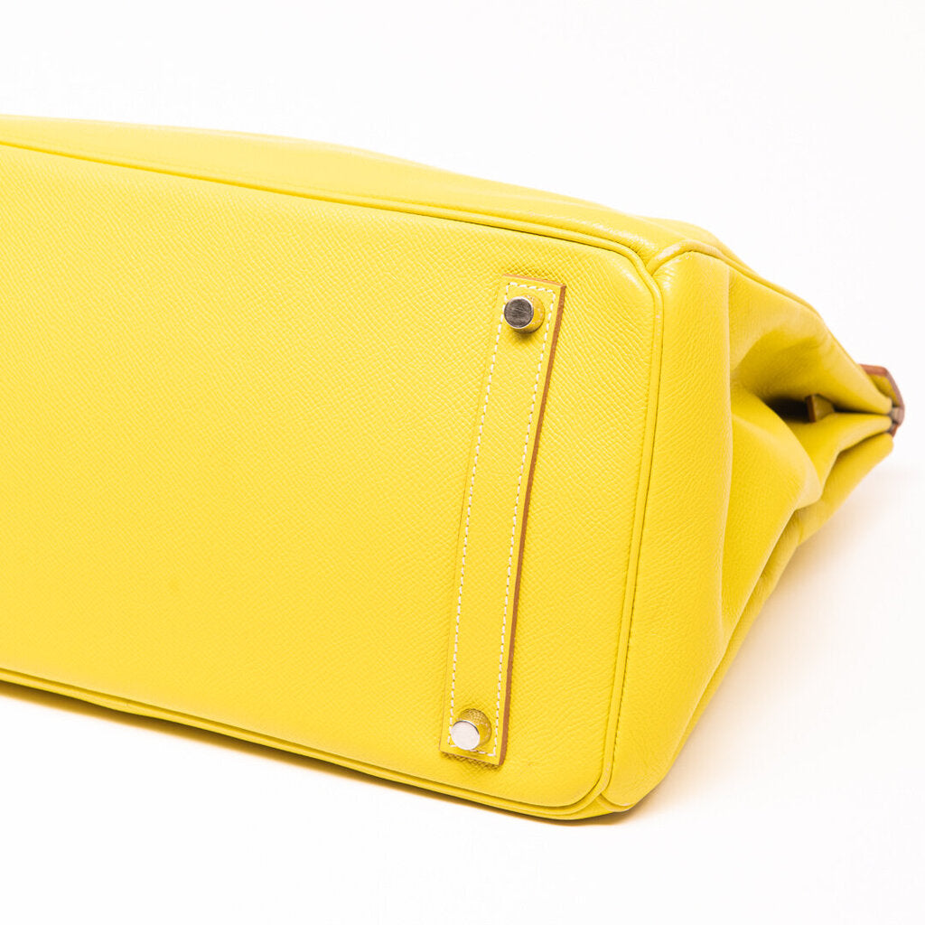 Hermes Yellow Birkin 35 With Palladium Hardware