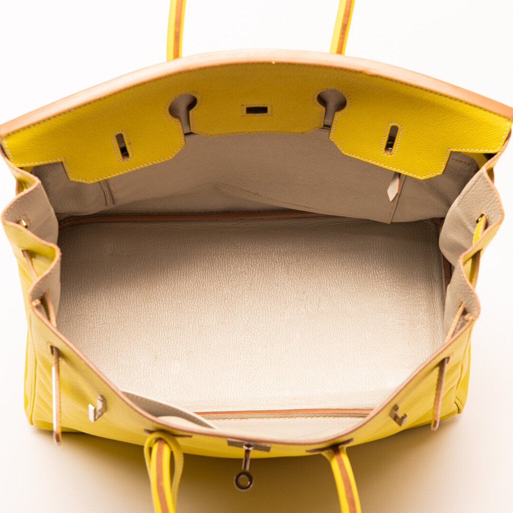Hermes Yellow Birkin 35 With Palladium Hardware