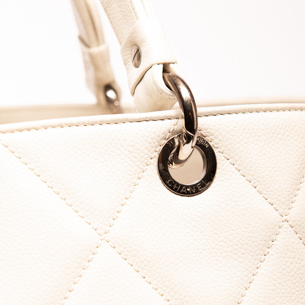 Chanel Cream Leather Large Tote Bag