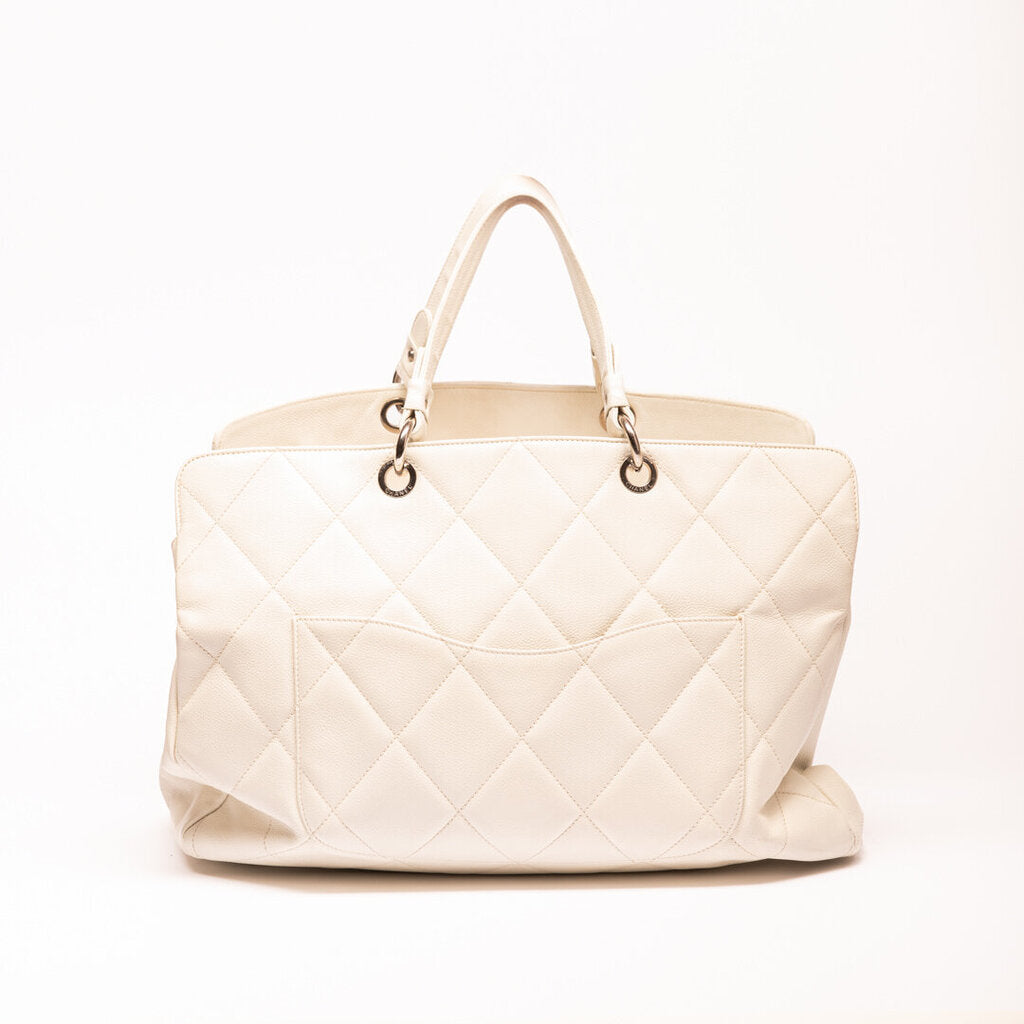 Chanel Cream Leather Large Tote Bag