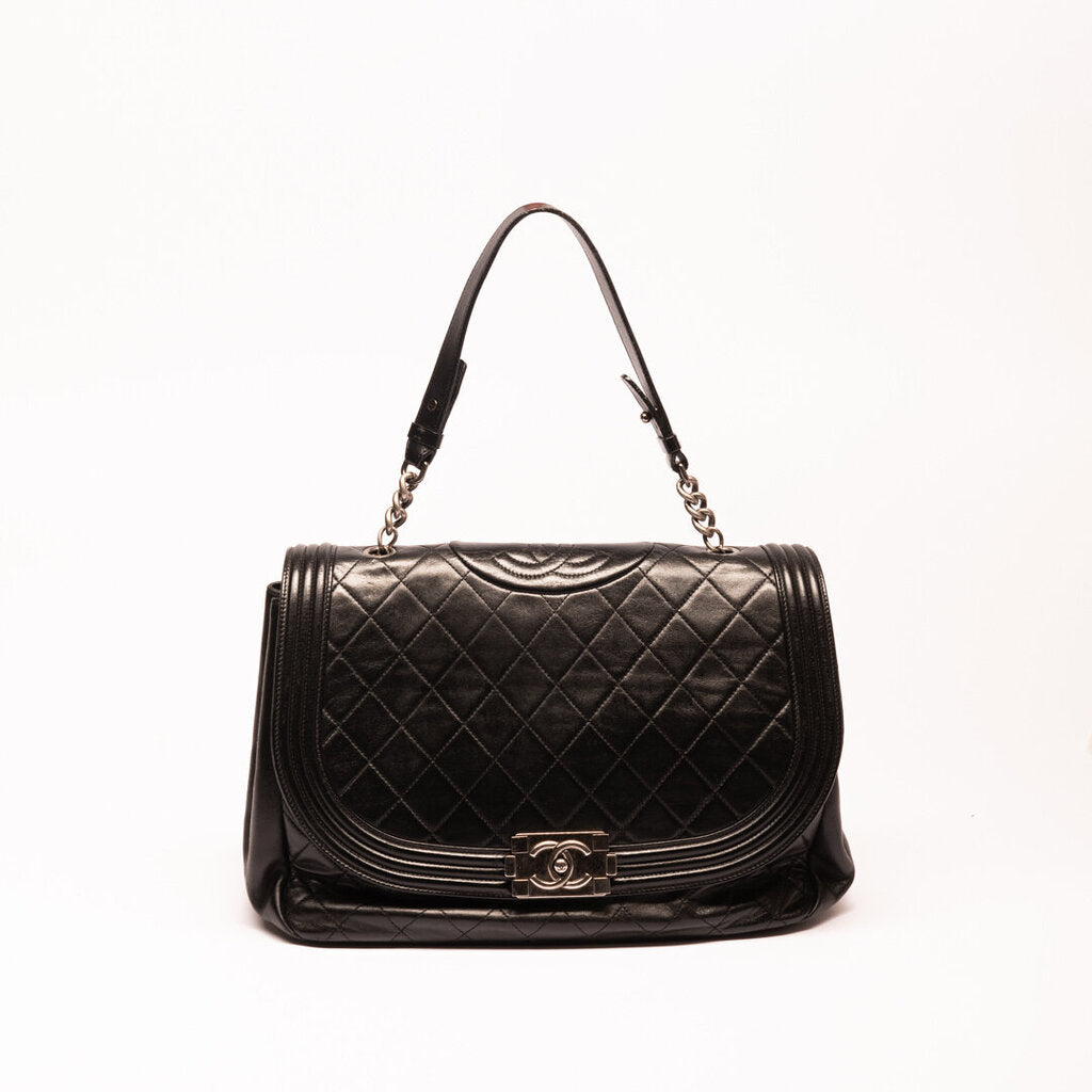 Chanel Black Leather Boy Style Flap Bag