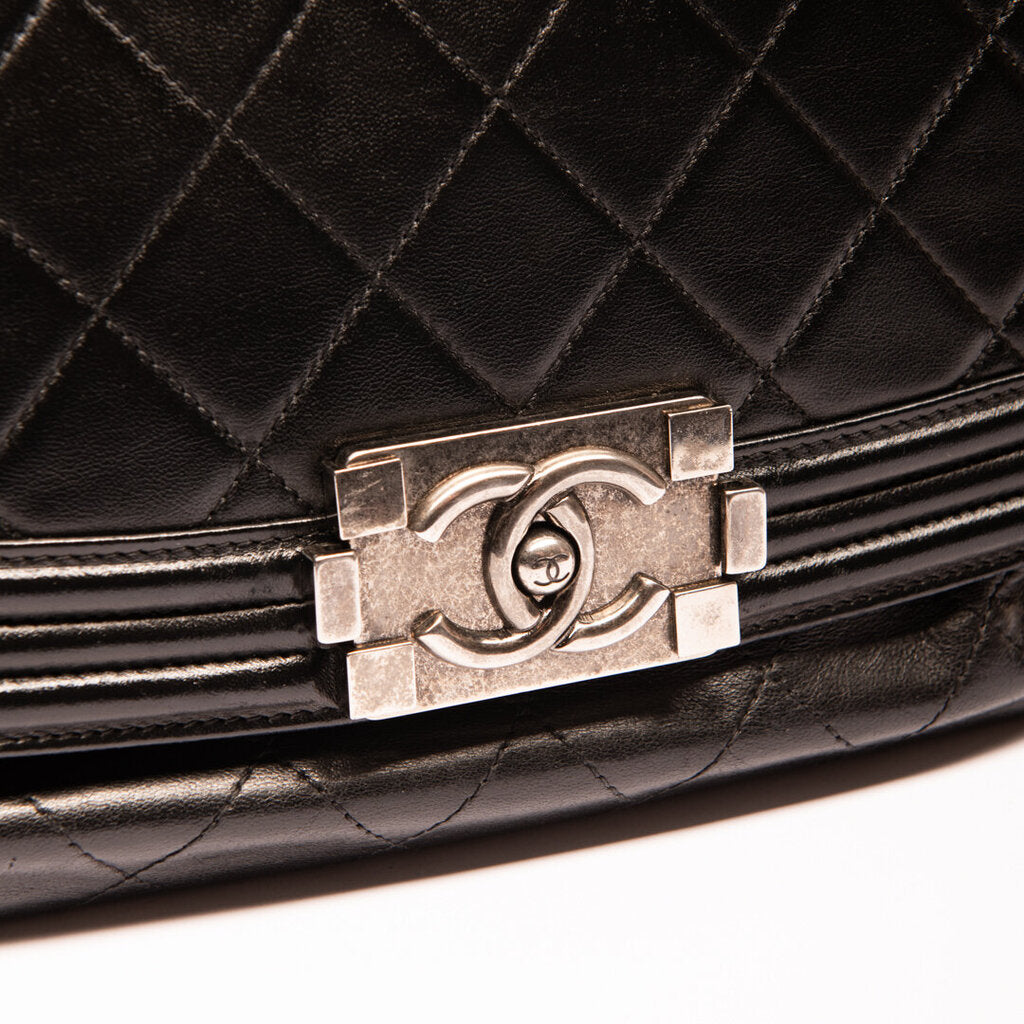 Chanel Black Leather Boy Style Flap Bag