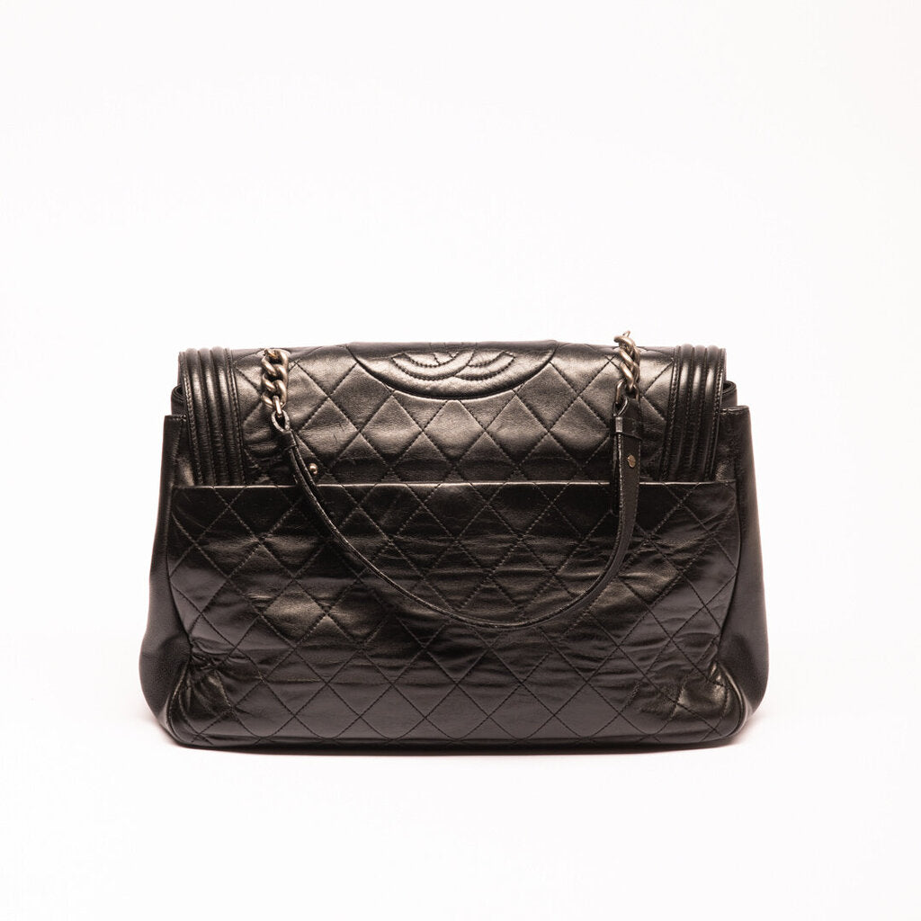 Chanel Black Leather Boy Style Flap Bag