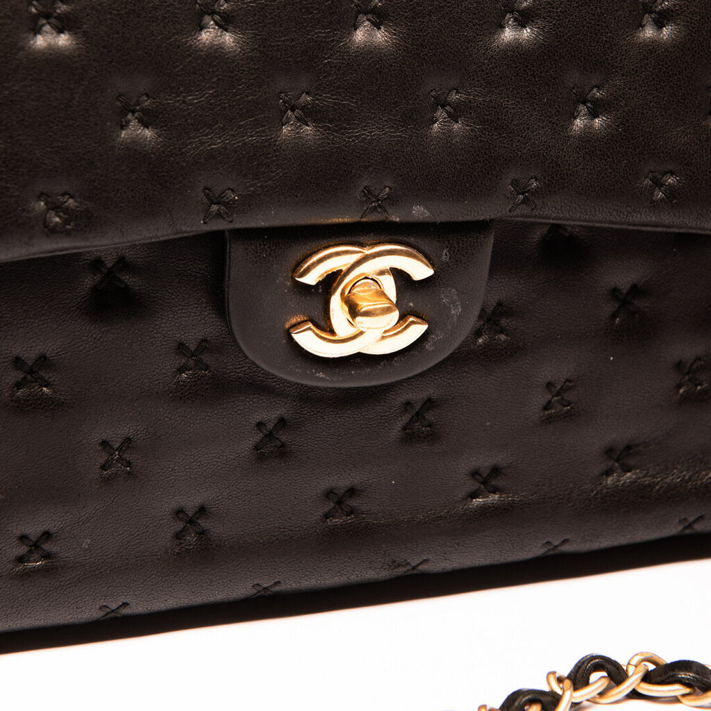 Chanel Black Quilted Top Handle Bag