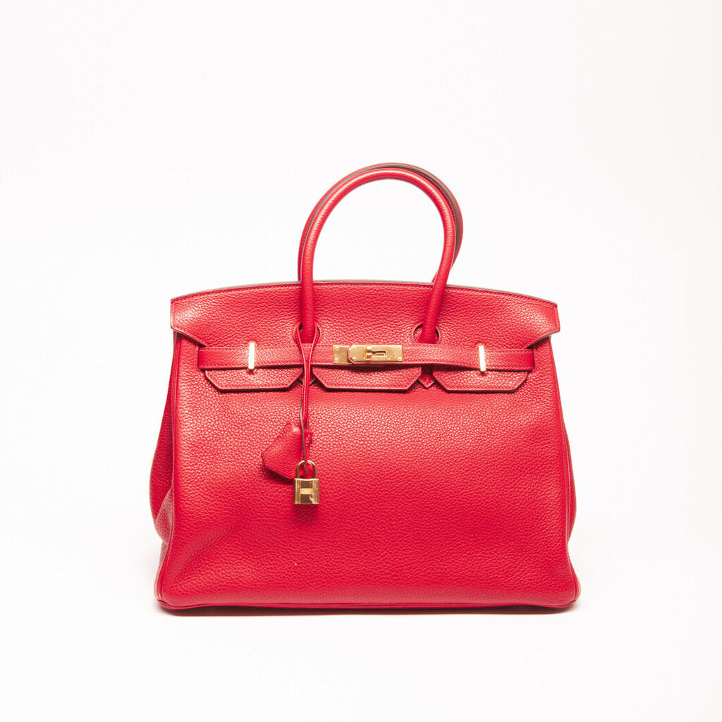 Hermes Red Birkin 35 With GHW