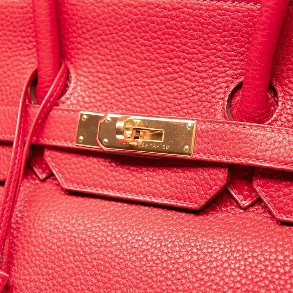 Hermes Red Birkin 35 With GHW