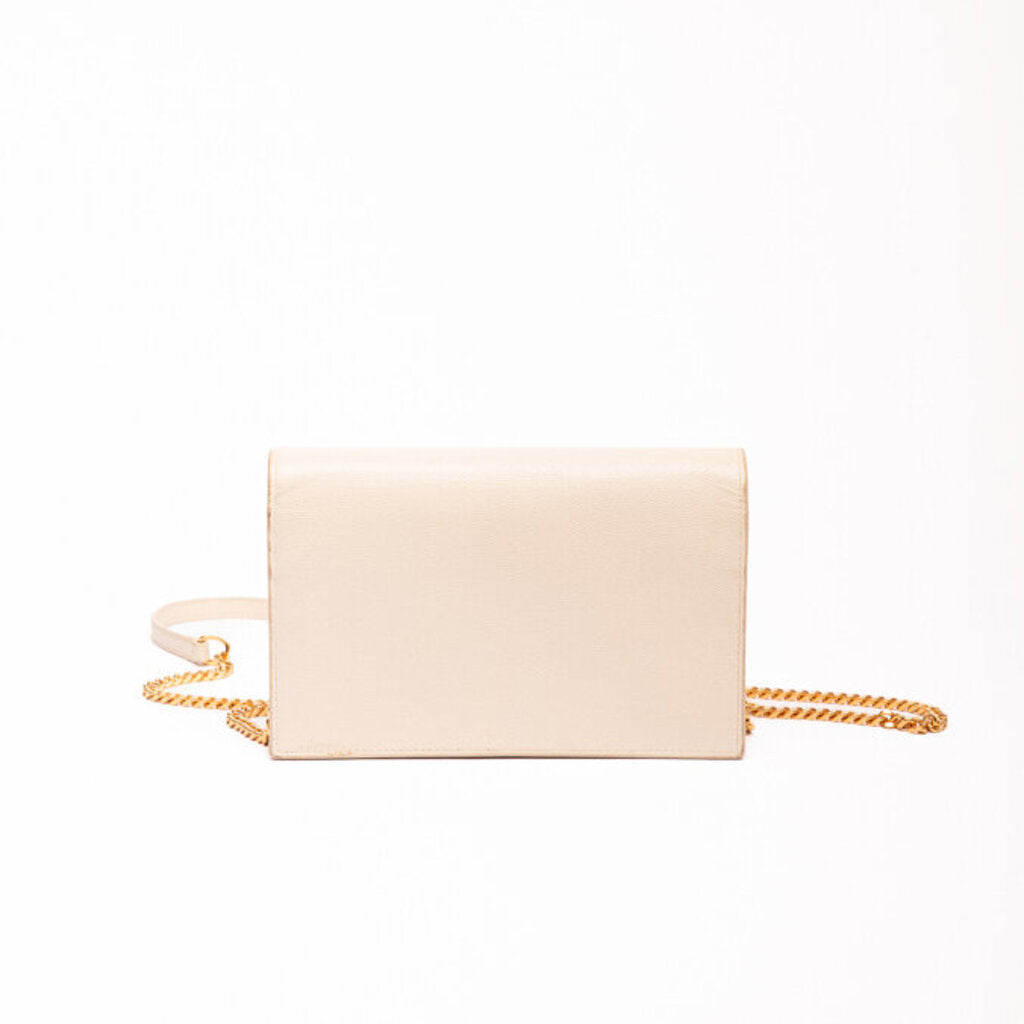 YSL Cream Logo Tassel Small Kate Crossbody