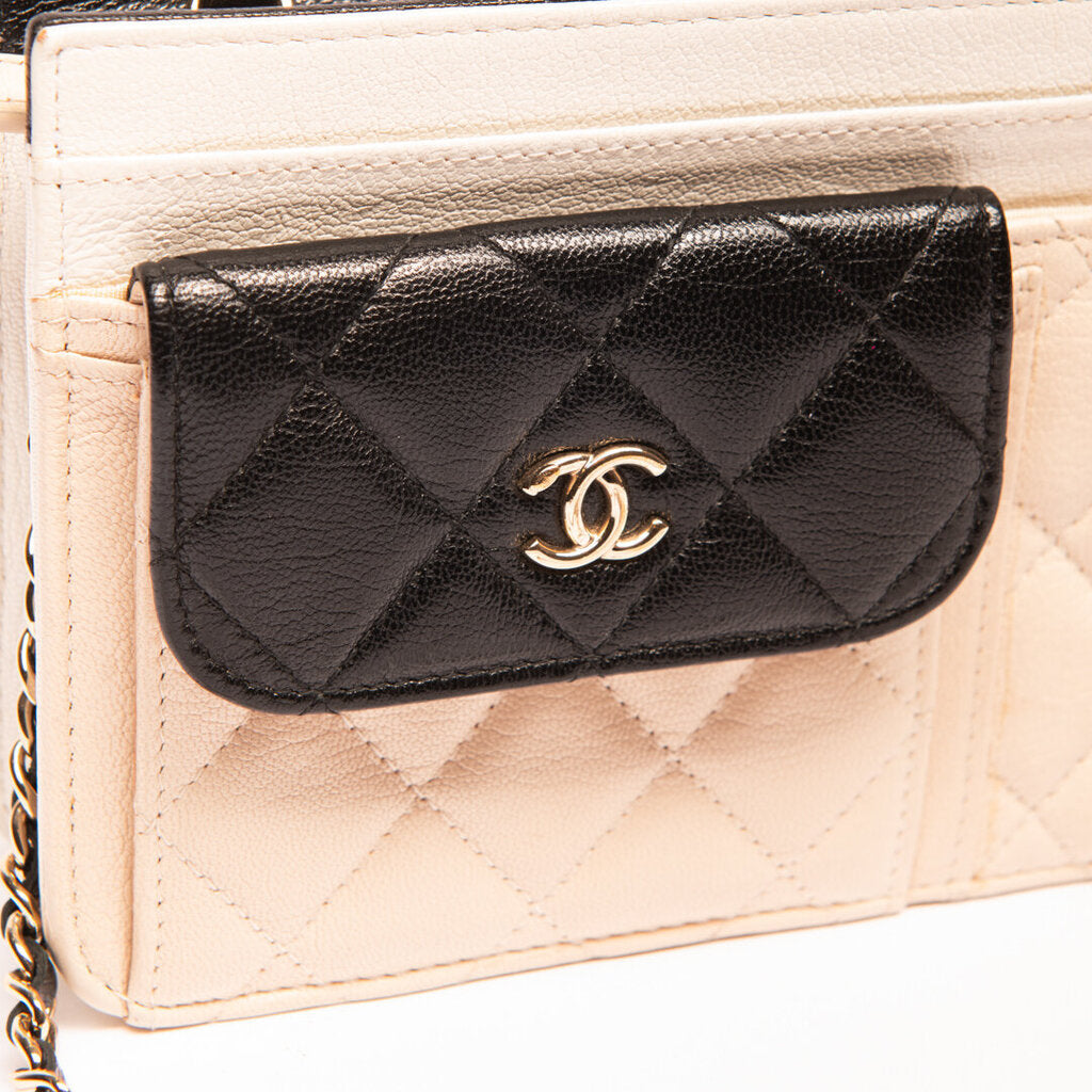 Chanel Cream & Black Crossbody Bag