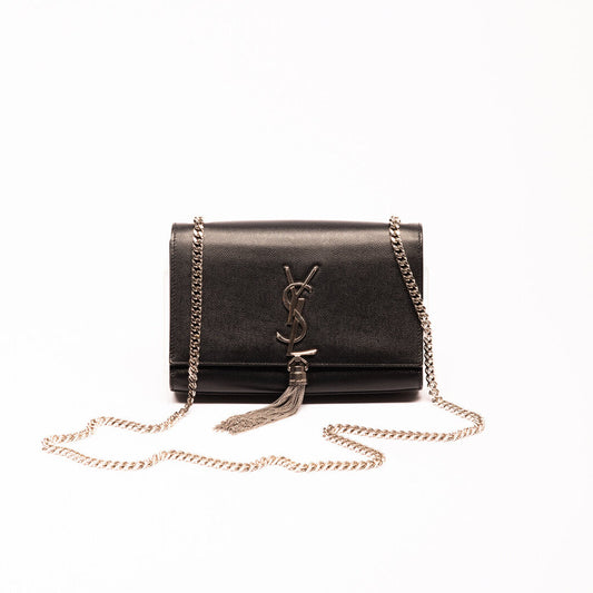 YSL Black Logo Tassel Crossbody
