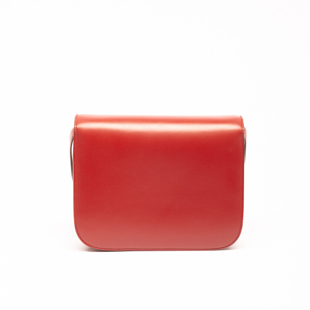 Celine Red Leather Box Bag