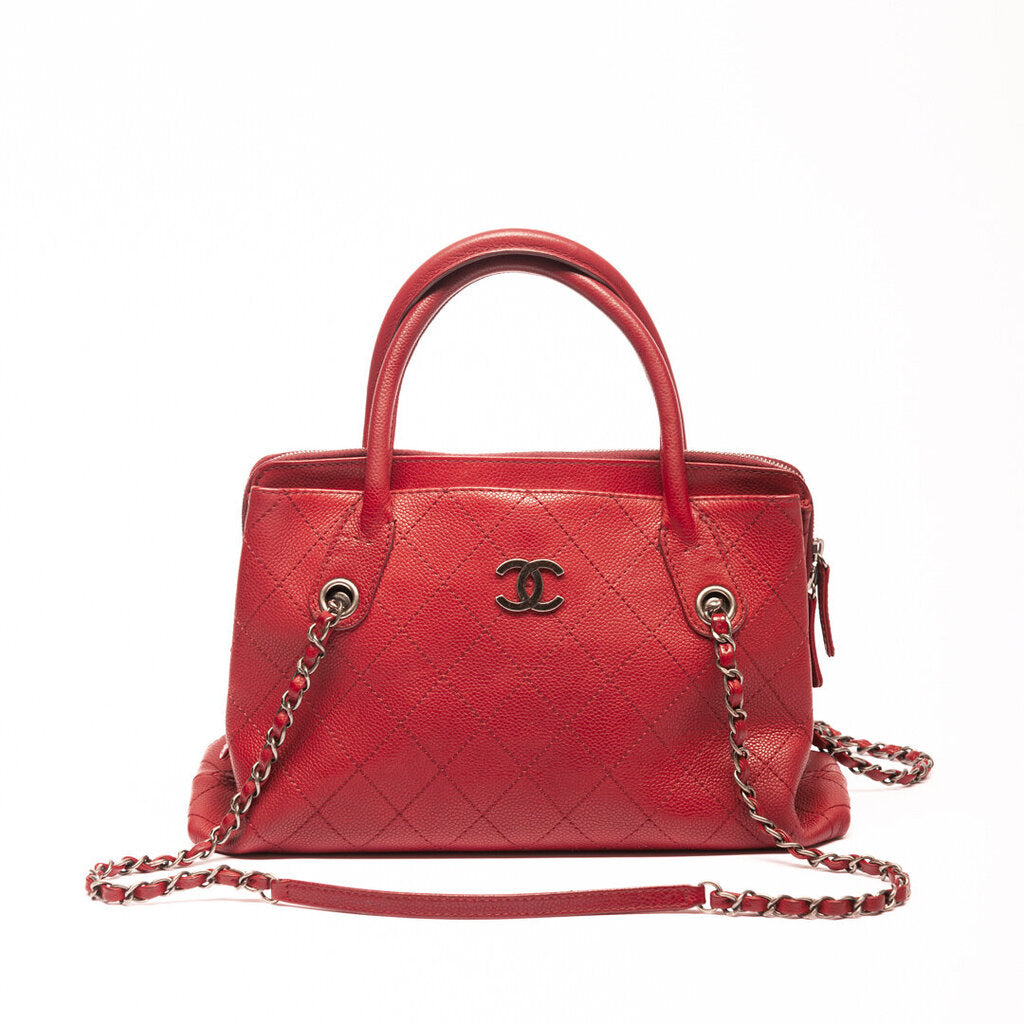 Chanel Burgundy Leather 2 Way Bag