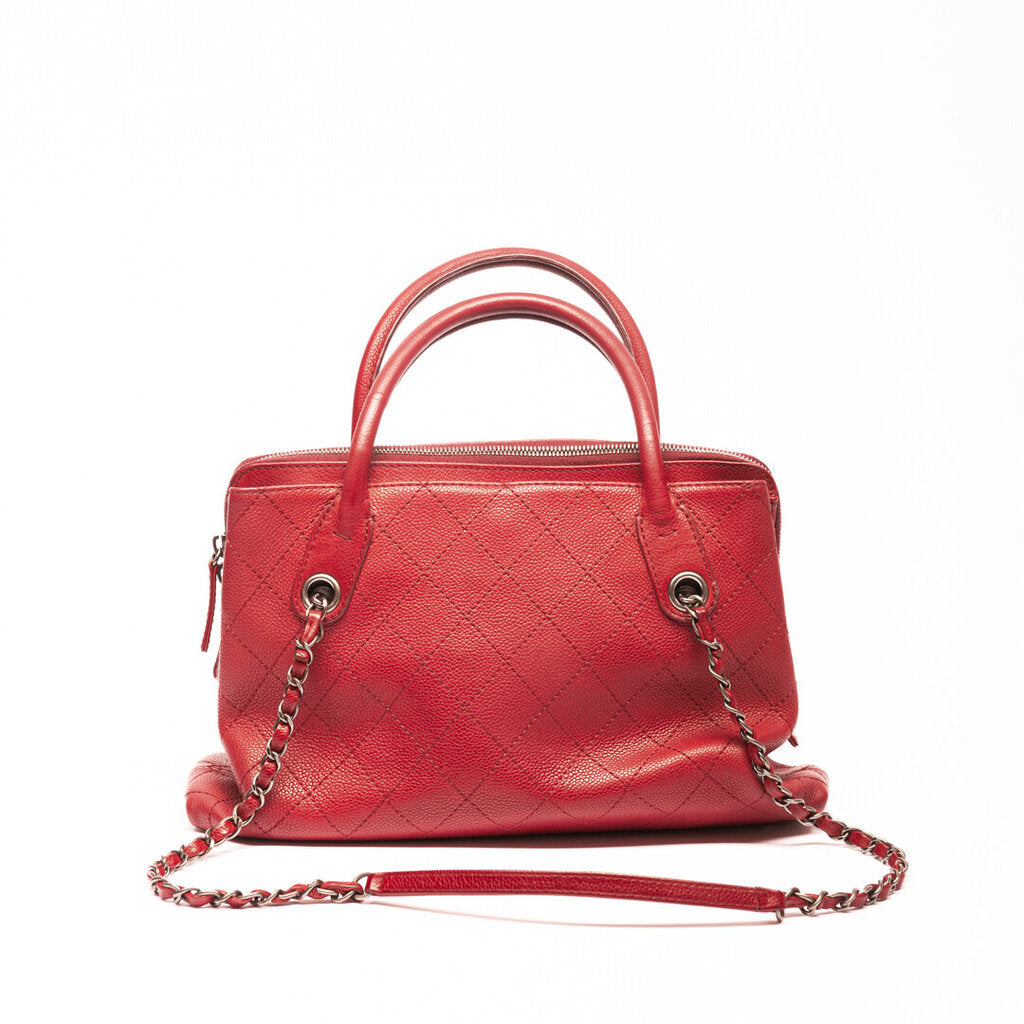 Chanel Burgundy Leather 2 Way Bag