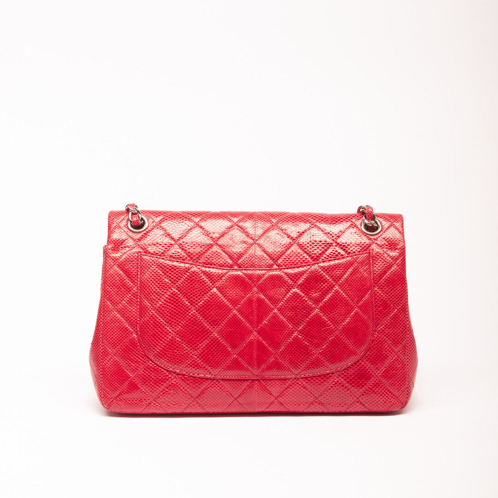 Chanel Red Lizard Skin Flap Bag