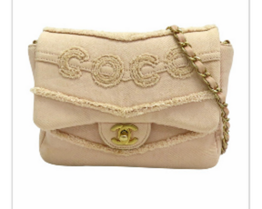 '19-'20 Tan Denim Mini Coco 20 Bag