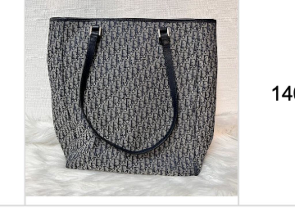 Dior Navy Trotter Canvas Tote