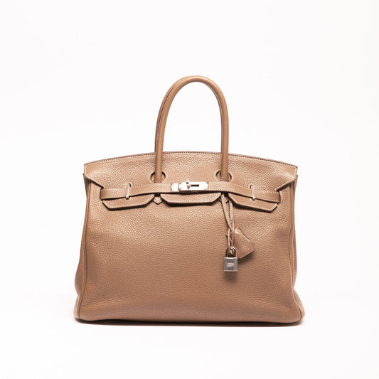 Hermes Clemence Etoupe Birkin 35 (2011)