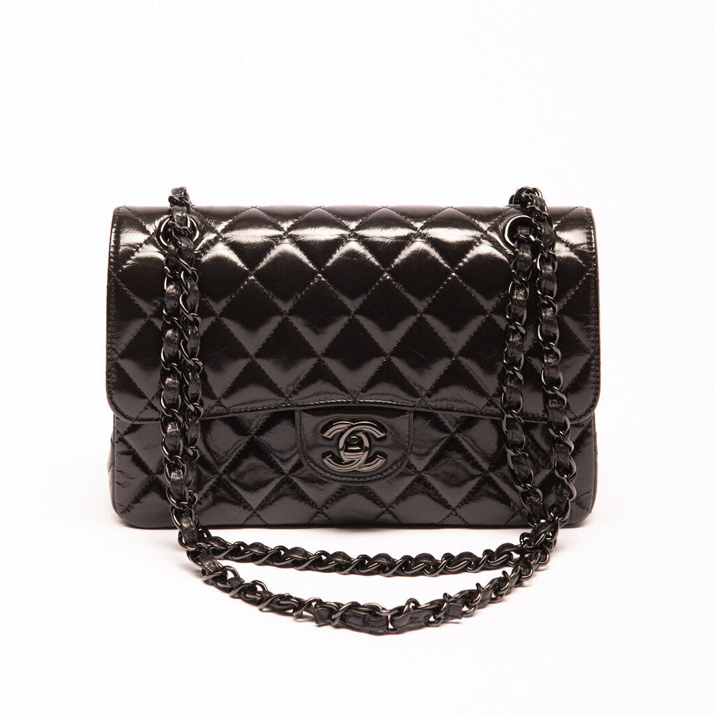 Chanel So Black Glazed Calfskin Small Classic Flap 29 Series