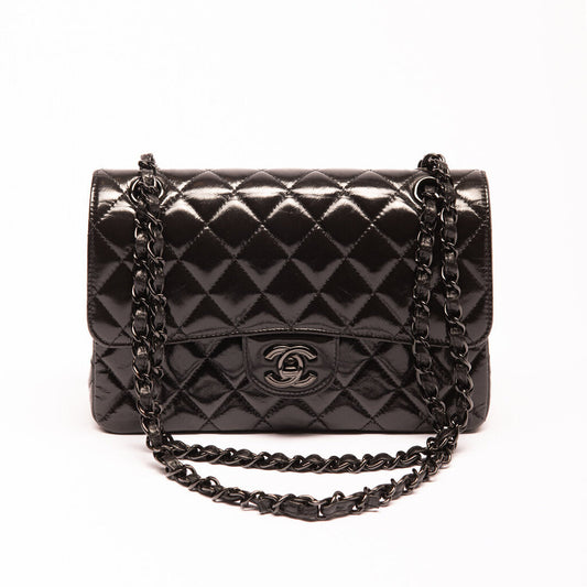 Chanel So Black Glazed Calfskin Small Classic Flap 29 Series