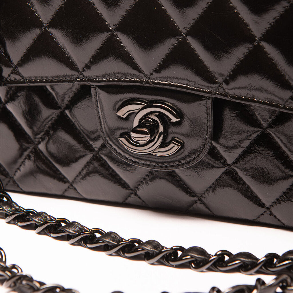 Chanel So Black Glazed Calfskin Small Classic Flap 29 Series