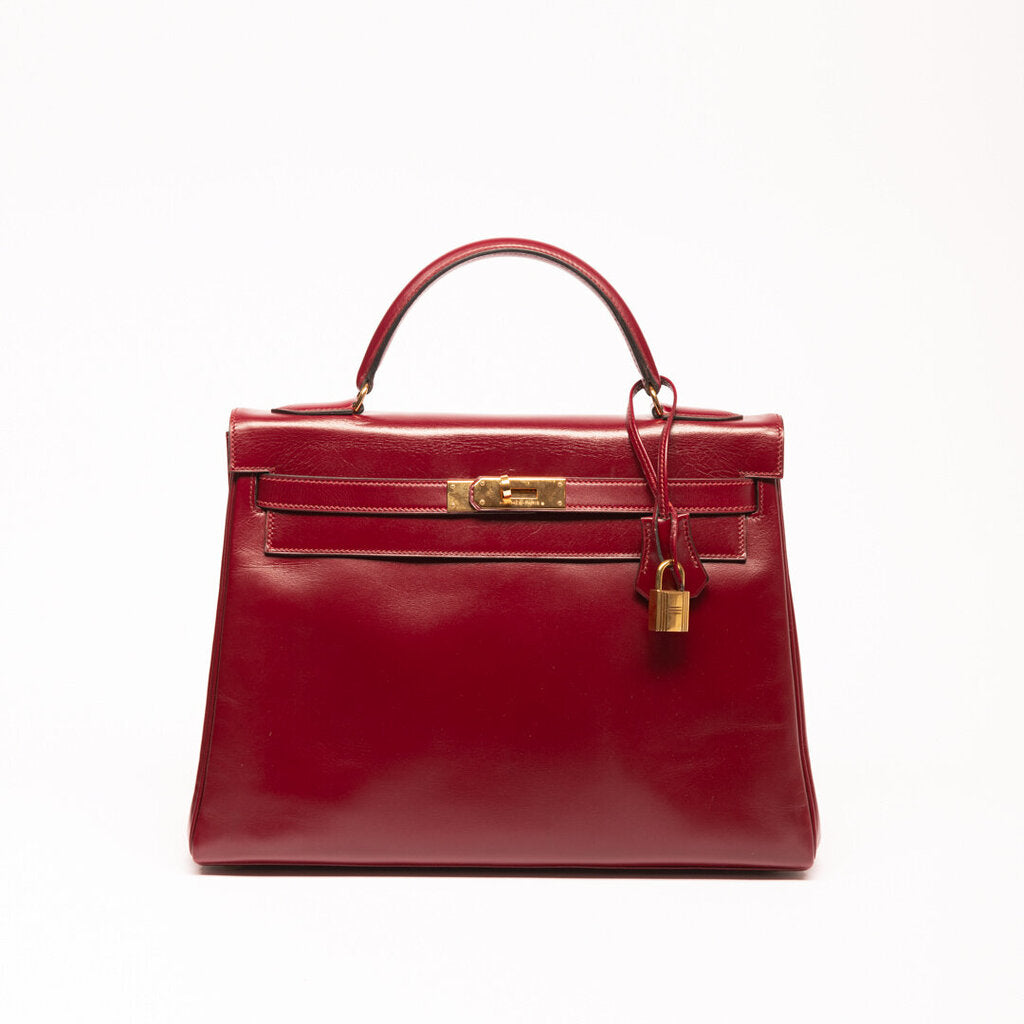 Hermes Rouge Box Calf Kelly 32