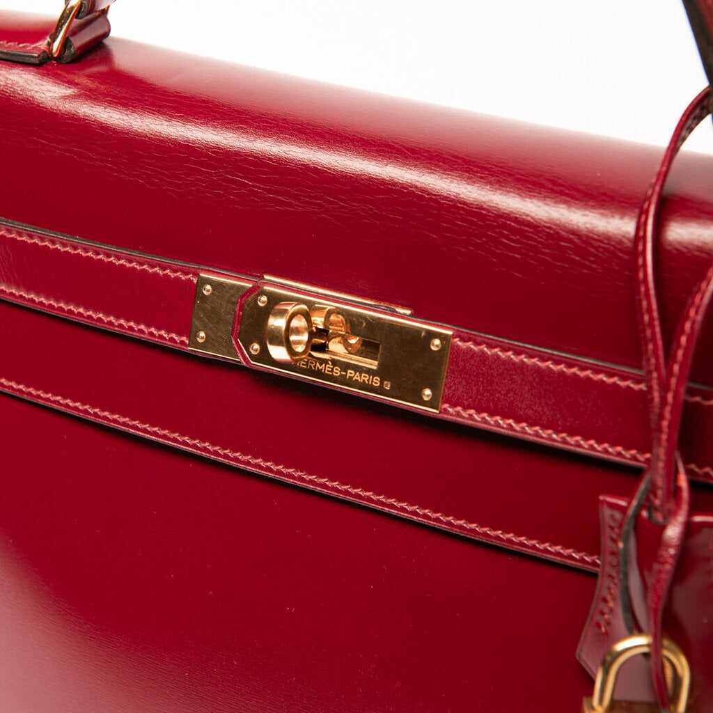 Hermes Rouge Box Calf Kelly 32