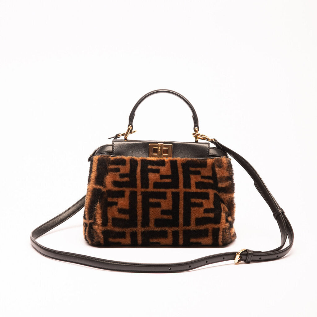 Fendi Zucca Shearling Peekaboo