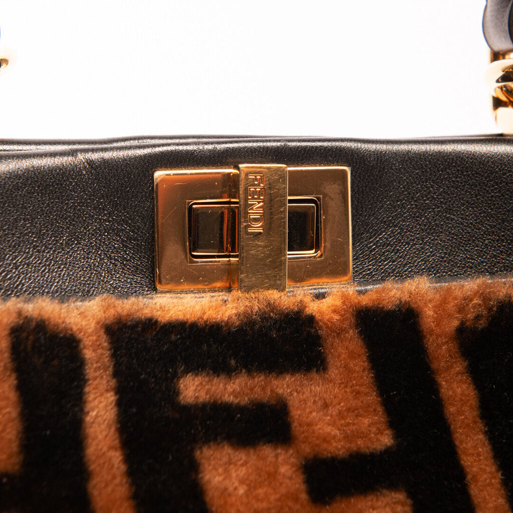 Fendi Zucca Shearling Peekaboo