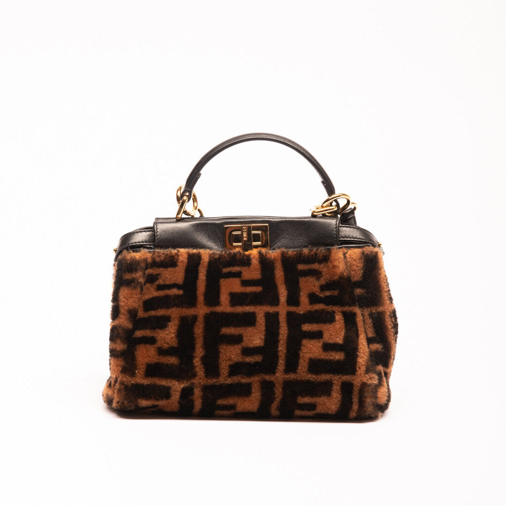 Fendi Zucca Shearling Peekaboo