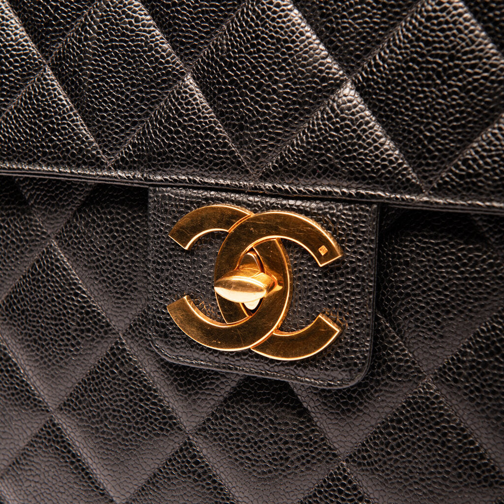 Chanel Vintage black Caviar Top Handle Briefcase