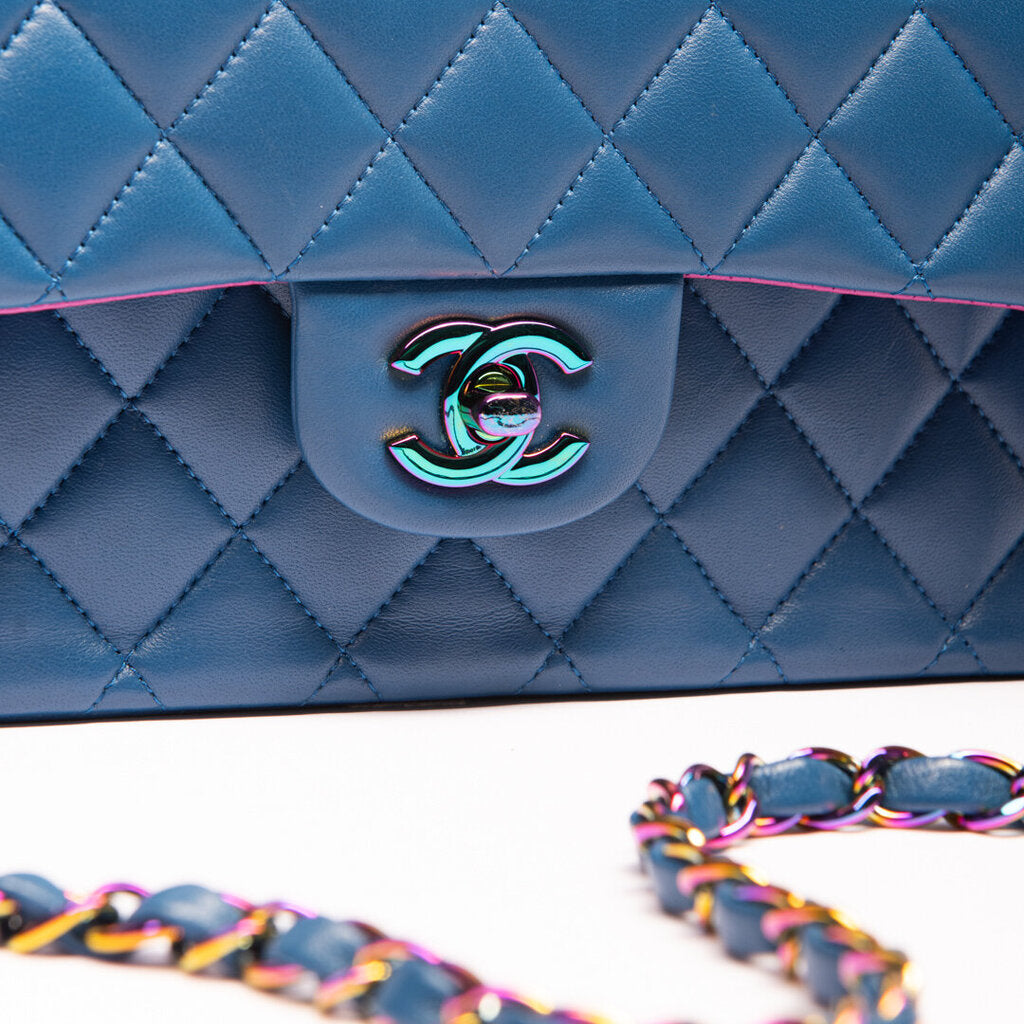 Chanel Blue Rainbow Medium Classic Double Flap (2021)