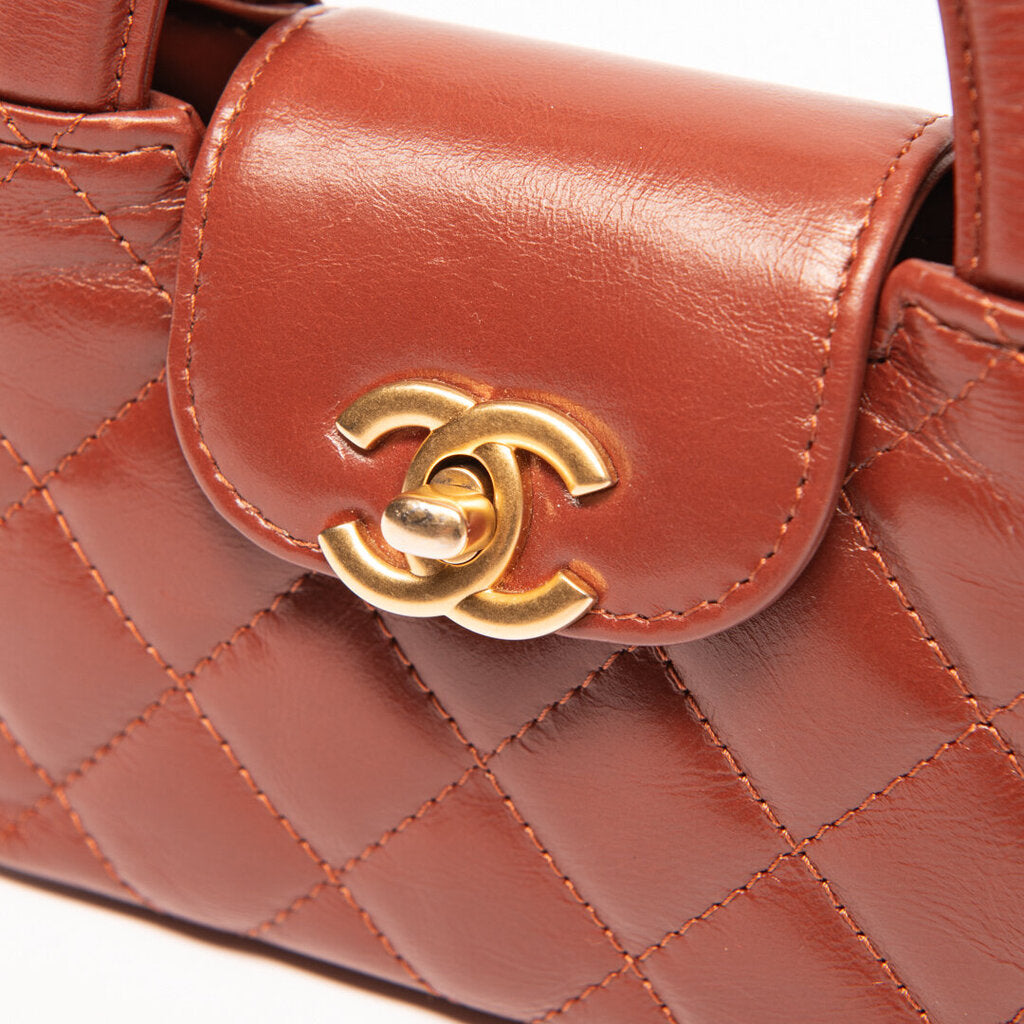 Chanel Brown Nano Kelly Shopper Bag
