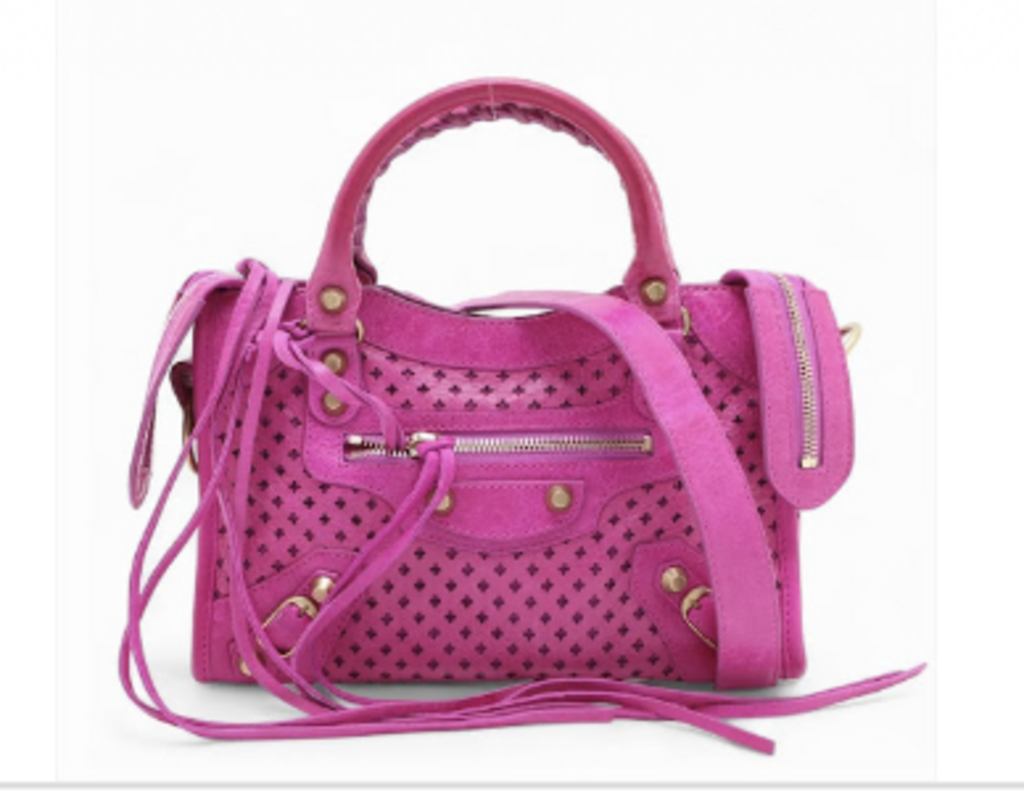 Pink Perforated Mini City Bag
