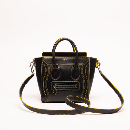 Celine Black & Yellow Nano Luggage Tote