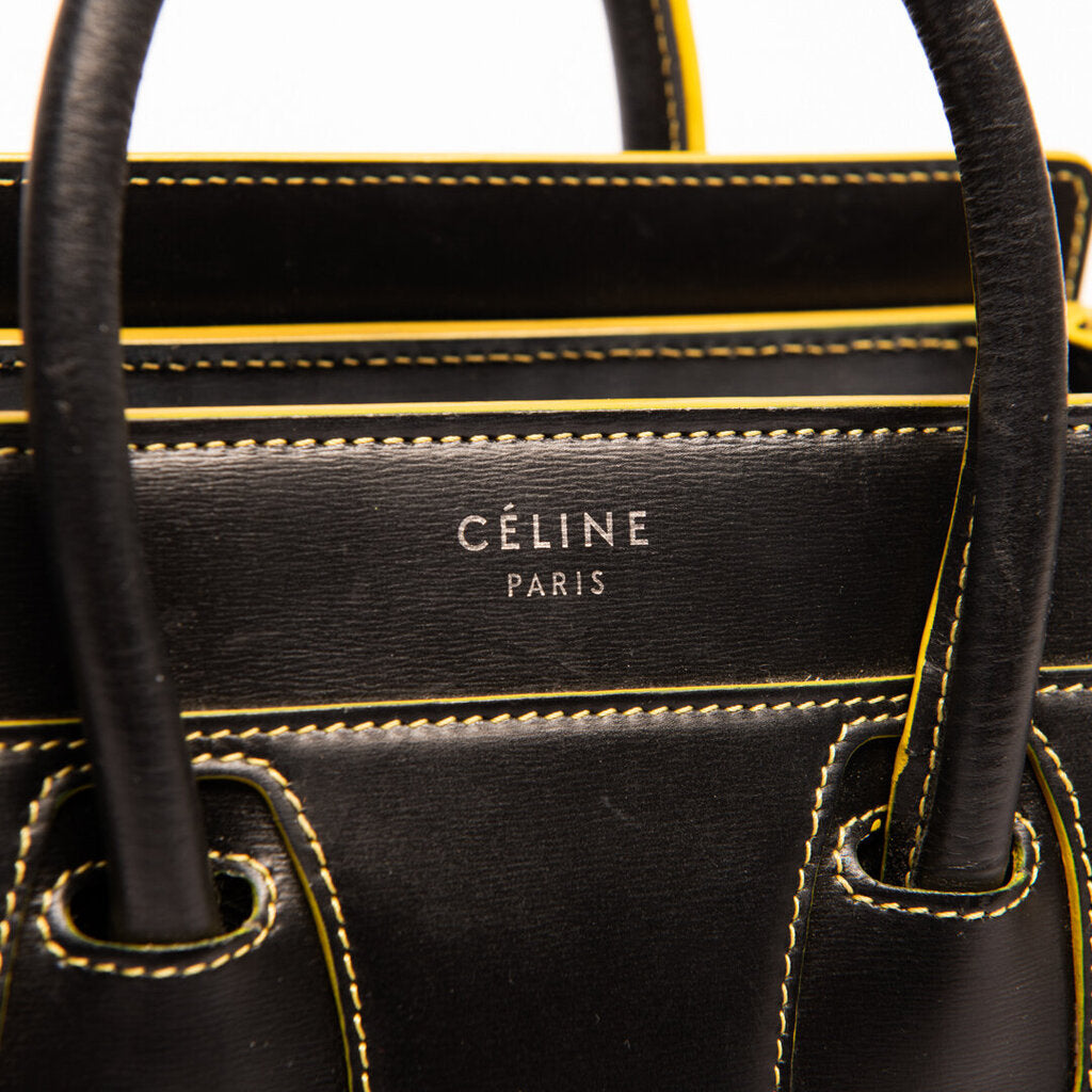 Celine Black & Yellow Nano Luggage Tote