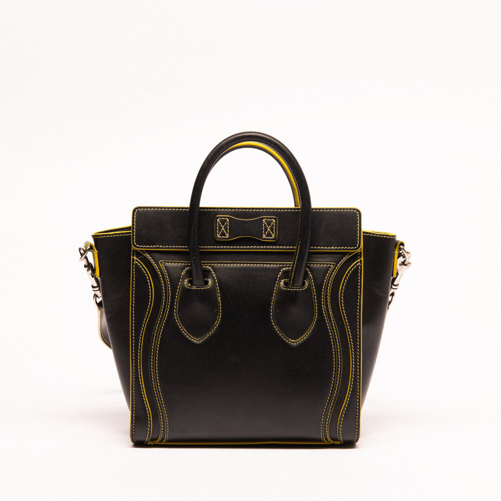 Celine Black & Yellow Nano Luggage Tote
