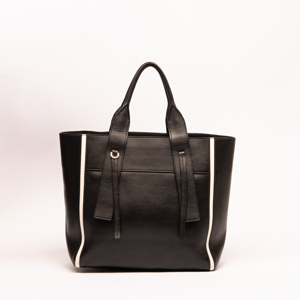 Prada Black Leather Overture Tote Bag