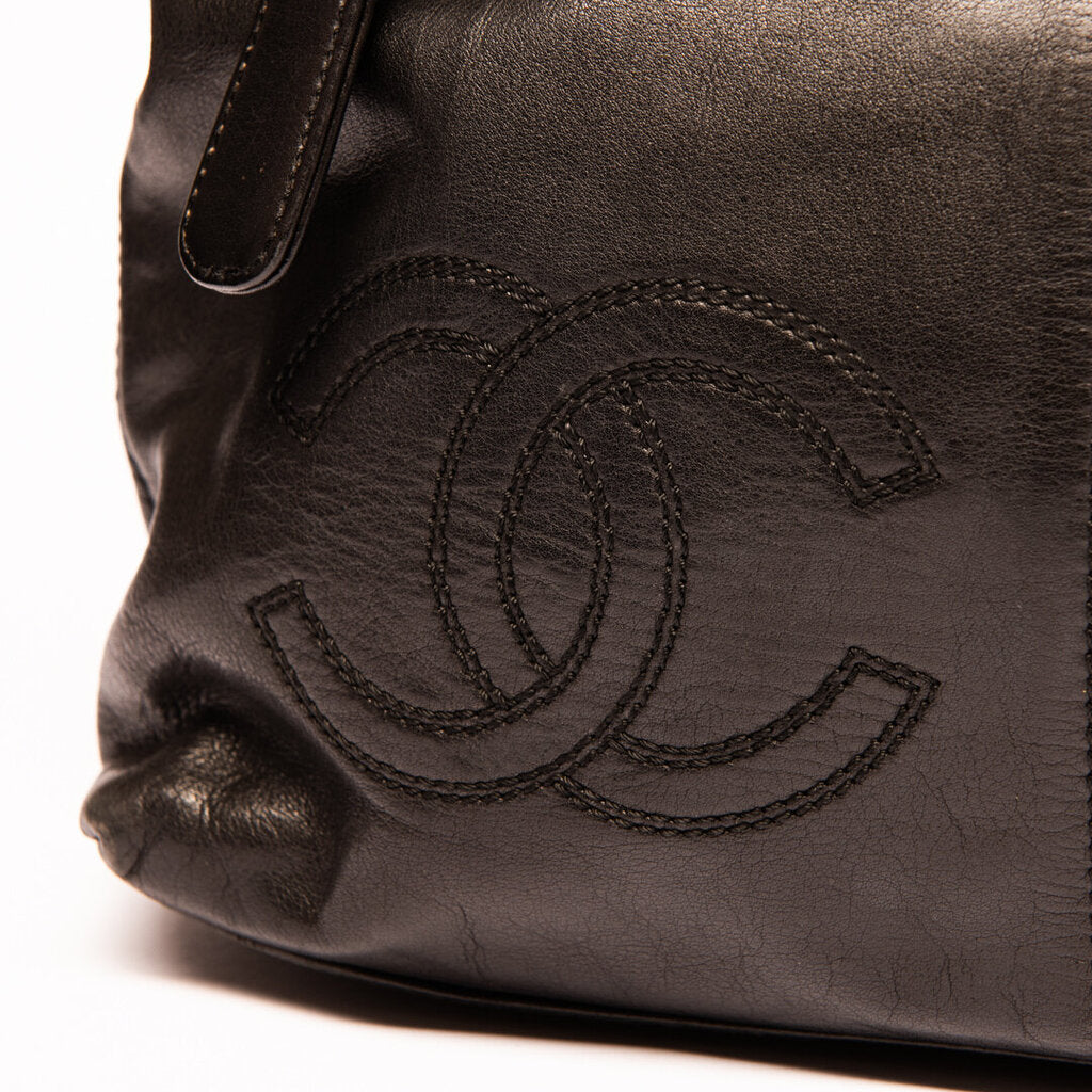 Chanel Black Leather Tote Bag