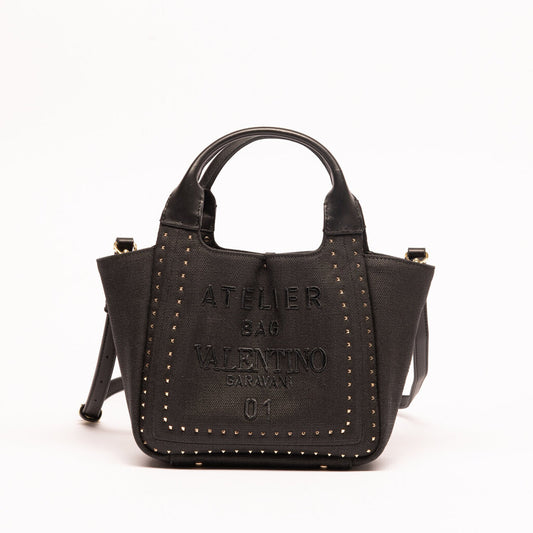 Valentino Garavani Atelier Black 01 Canvas Tote Bag