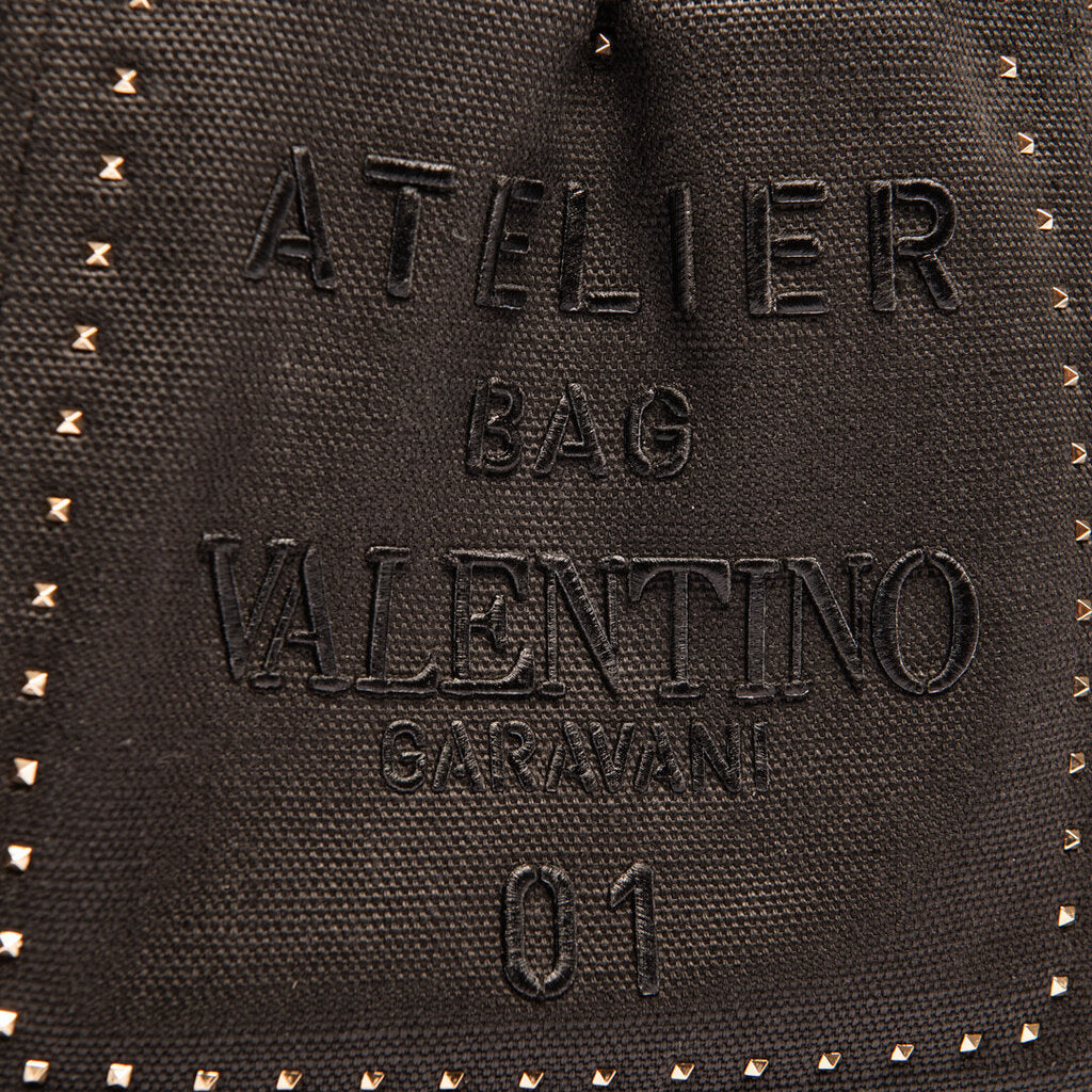 Valentino Garavani Atelier Black 01 Canvas Tote Bag