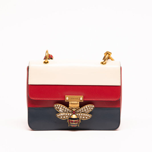 Gucci Red, White & Blue Queen Bee Margaret Bag