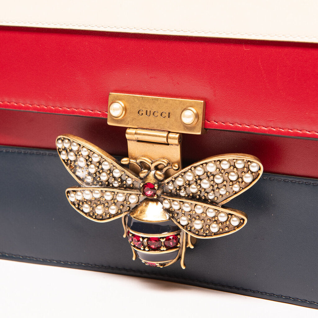 Gucci Red, White & Blue Queen Bee Margaret Bag