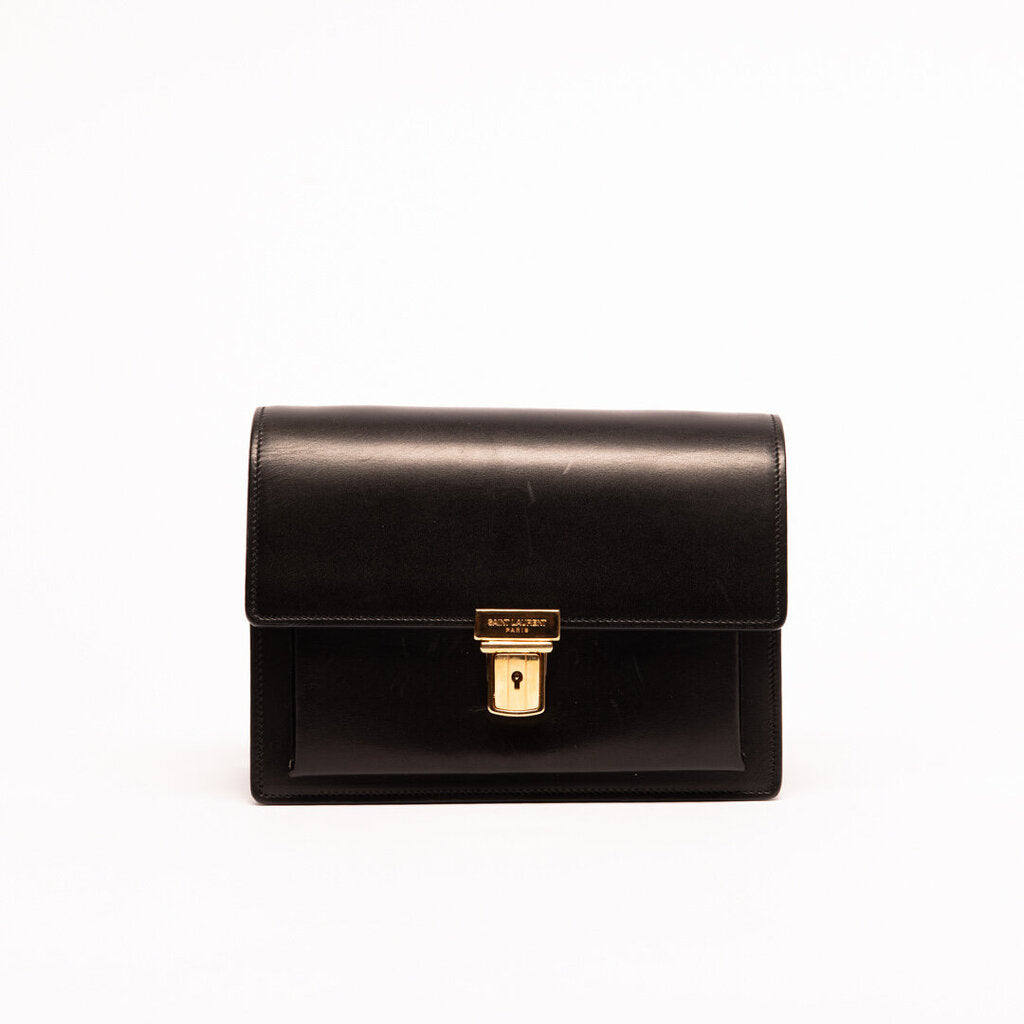 Saint Laurent Black Leather Gold Hardware Crossbody