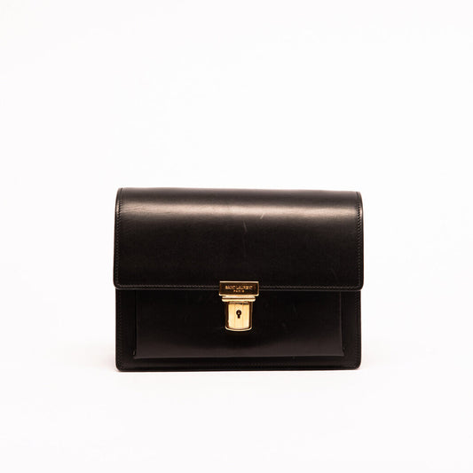 Saint Laurent Black Leather Gold Hardware Crossbody