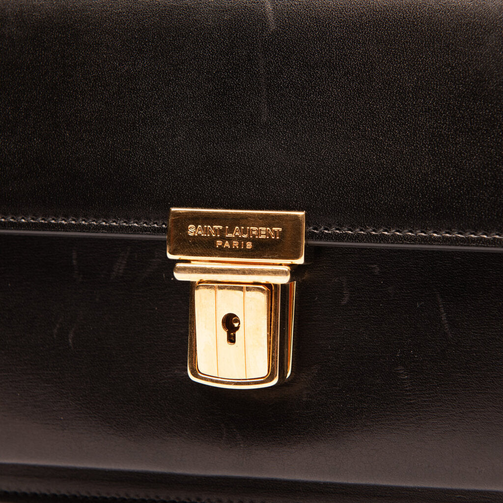 Saint Laurent Black Leather Gold Hardware Crossbody