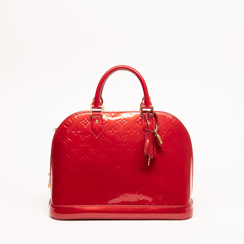 Louis Vuitton Red Vernis Alma Bag