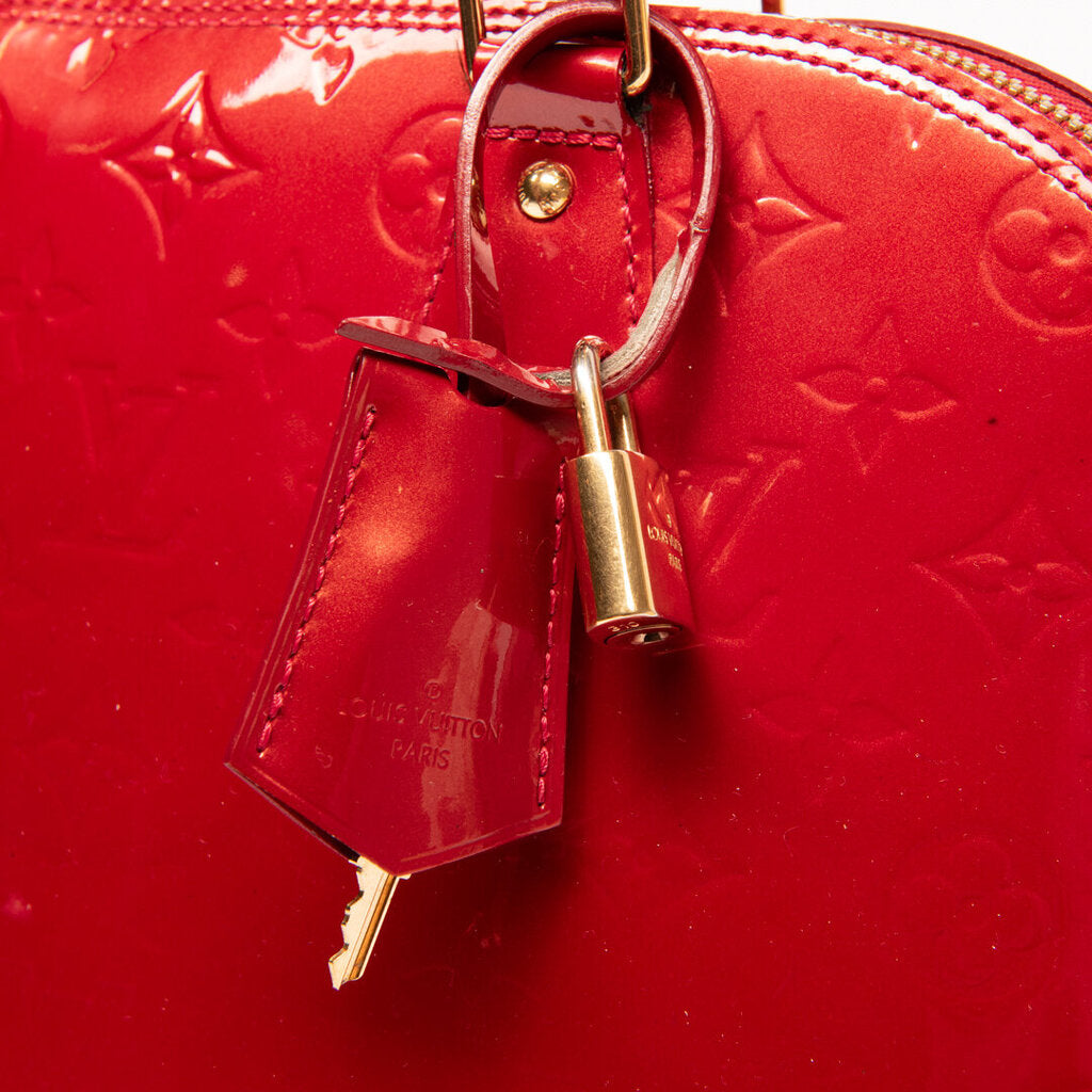 Louis Vuitton Red Vernis Alma Bag
