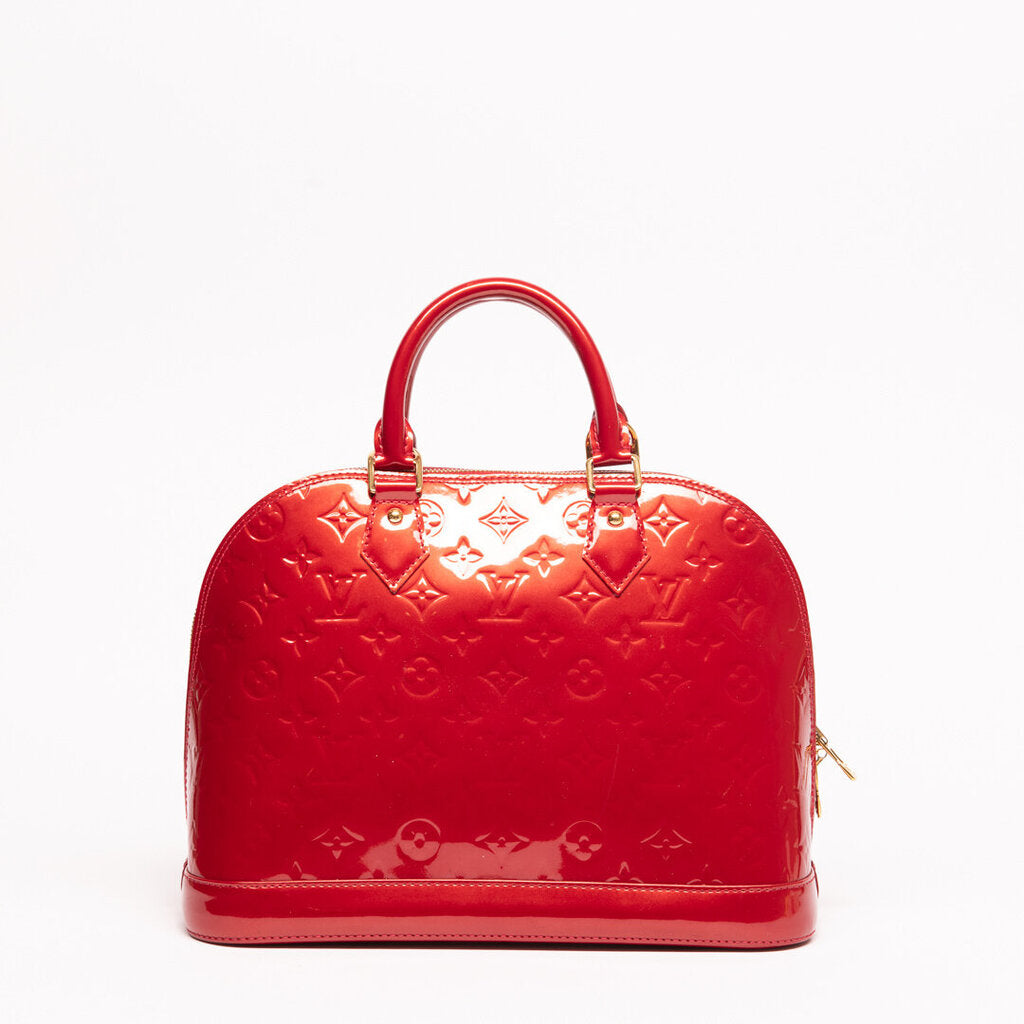 Louis Vuitton Red Vernis Alma Bag